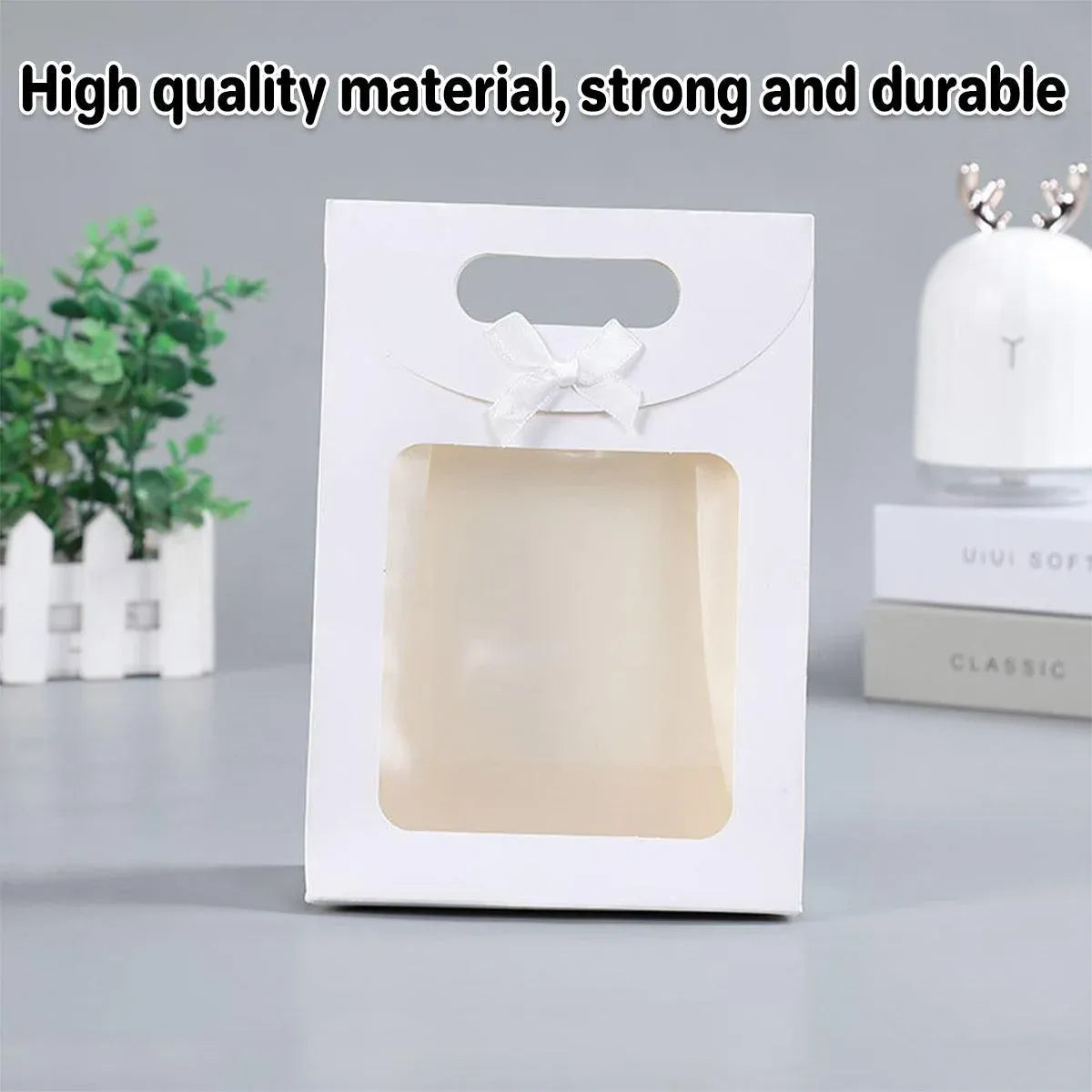 24PCS Bow Flap Tote Bag Reusable Shopping Carry Bag Gift Party Packaging Bag - 16x12x6cm