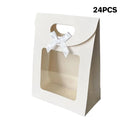 24PCS Bow Flap Tote Bag Reusable Shopping Carry Bag Gift Party Packaging Bag - 16x12x6cm