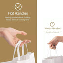 50pcs White Kraft Paper Tote Bags Gift Bags for Packaging Shopping and Storage