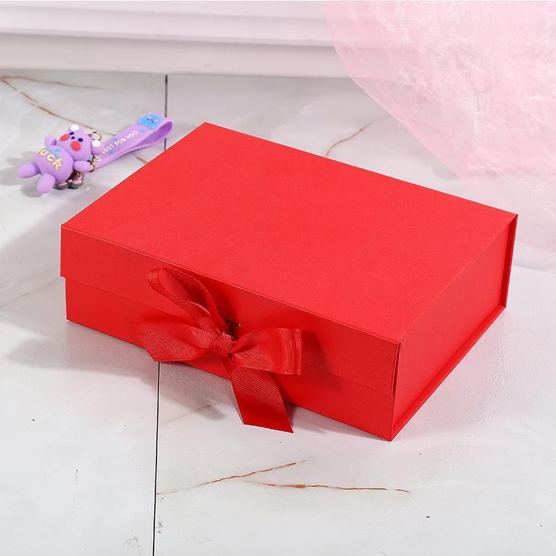 5X Medium Premium Gift Boxes with Ribbon Multi-Color Hamper Packaging Set - Orange