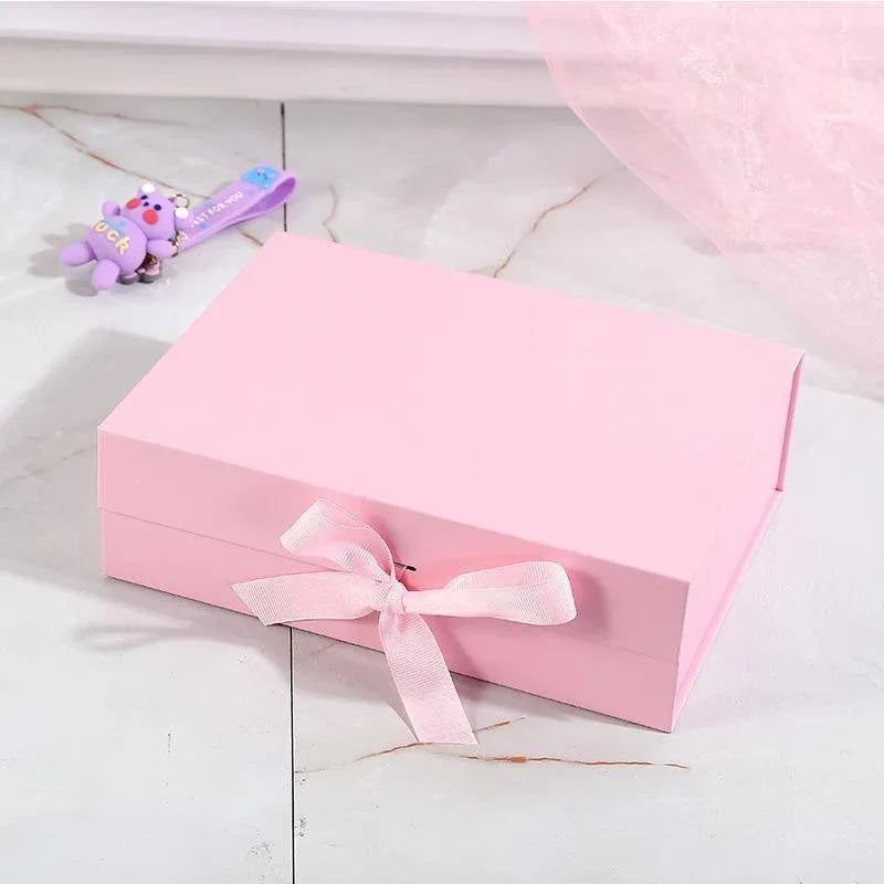 5X Medium Premium Gift Boxes with Ribbon Multi-Color Hamper Packaging Set - Orange