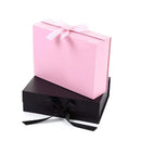 Elegant Ribbon Flip Folding Gift Boxes Multiple Colors High-Quality Cardboard - Black