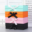 Elegant Ribbon Flip Folding Gift Boxes Multiple Colors High-Quality Cardboard - Black