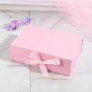 Elegant Ribbon Flip Folding Gift Boxes Multiple Colors High-Quality Cardboard - Black