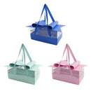 5PCS Bow Gift Box Transparent PVC Design with Ribbon Wedding Party Favor Boxes - Blue