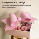 5PCS Bow Gift Box Transparent PVC Design with Ribbon Wedding Party Favor Boxes - Blue