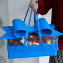5PCS Bow Gift Box Transparent PVC Design with Ribbon Wedding Party Favor Boxes - Blue