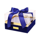 Acrylic Gift Box Clear Souvenir Display Case Bow Storage Container for Packaging - Blue - L