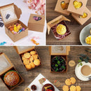 50Pcs Clear Window Dessert Cake Packaging Gift Box Bakery Treat Party Treat Box - Kraft