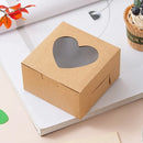 50Pcs Clear Window Dessert Cake Packaging Gift Box Bakery Treat Party Treat Box - Kraft