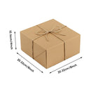 10Pcs Kraft Gift Boxes Set with Jute Rope 8x8x4 Inch Party Favour Packaging - Kraft