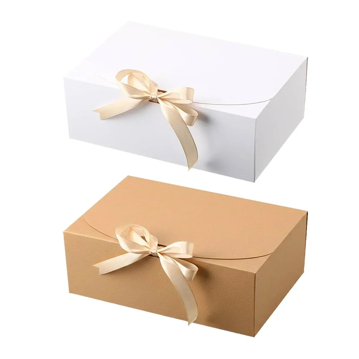 20 Pcs Holiday Party Gift Boxes Festive Packaging Box Set Foldable Kraft White - Kraft