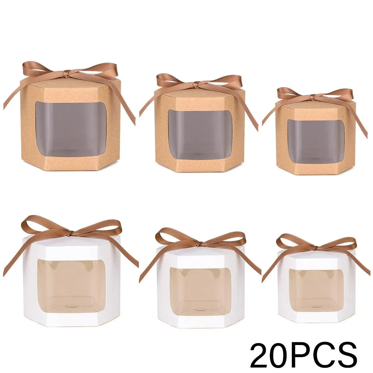 20PCS Small Gift Box Candy Storage Box Party Favor Treat Packaging Recyclable - Kraft-L