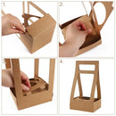 30PCS Flower Gift Packaging Boxes with Handle Durable Birthday Wedding Favors - Kraft