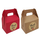 3 Packs Handheld Kraft Paper Gift Boxes with Thank-you Stickers Party Favor Use - Kraft