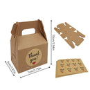 3 Packs Handheld Kraft Paper Gift Boxes with Thank-you Stickers Party Favor Use - Kraft