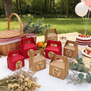 3 Packs Handheld Kraft Paper Gift Boxes with Thank-you Stickers Party Favor Use - Kraft