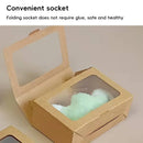 25Pcs Creative Window Gift Box Handle Cardboard Packaging Party Retail Box - Kraft