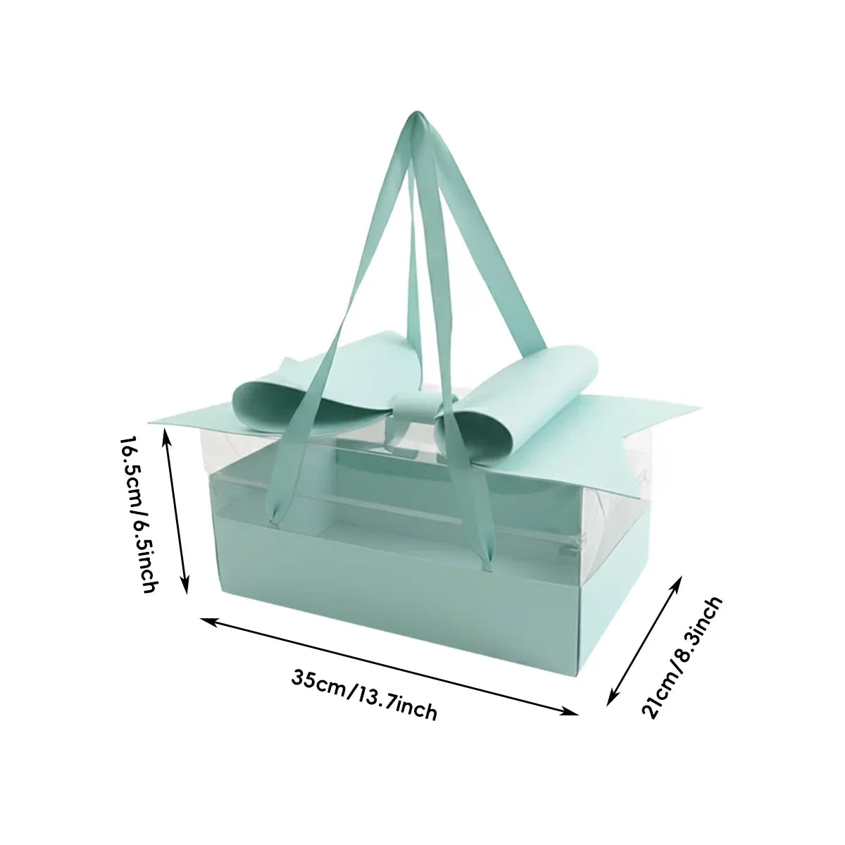5PCS Bow Gift Box Transparent PVC Design with Ribbon Wedding Party Favor Boxes - Light blue