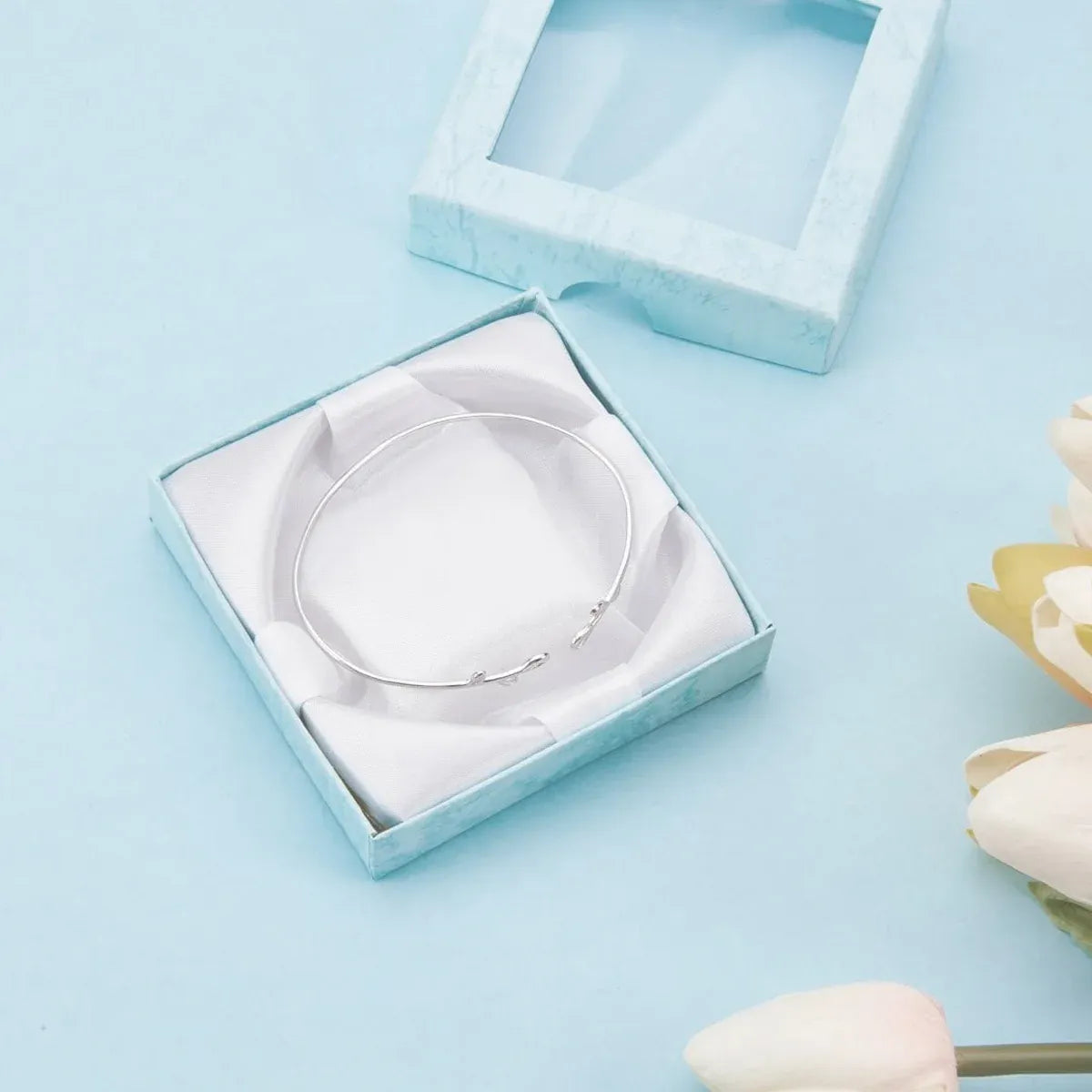 12Pcs Clear Window Jewelry Boxes Transparent Lid Display Case For Necklace Ring - Pink