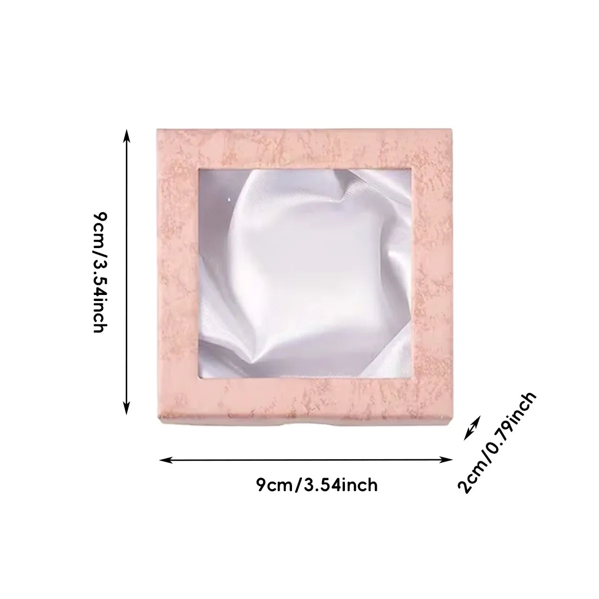 12Pcs Clear Window Jewelry Boxes Transparent Lid Display Case For Necklace Ring - Pink