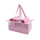 5PCS Bow Gift Box Transparent PVC Design with Ribbon Wedding Party Favor Boxes - Pink