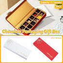 Chocolate Gift Box 5pcs Book Style Clamshell 12 Slot Hardbound Packaging Boxes - Red
