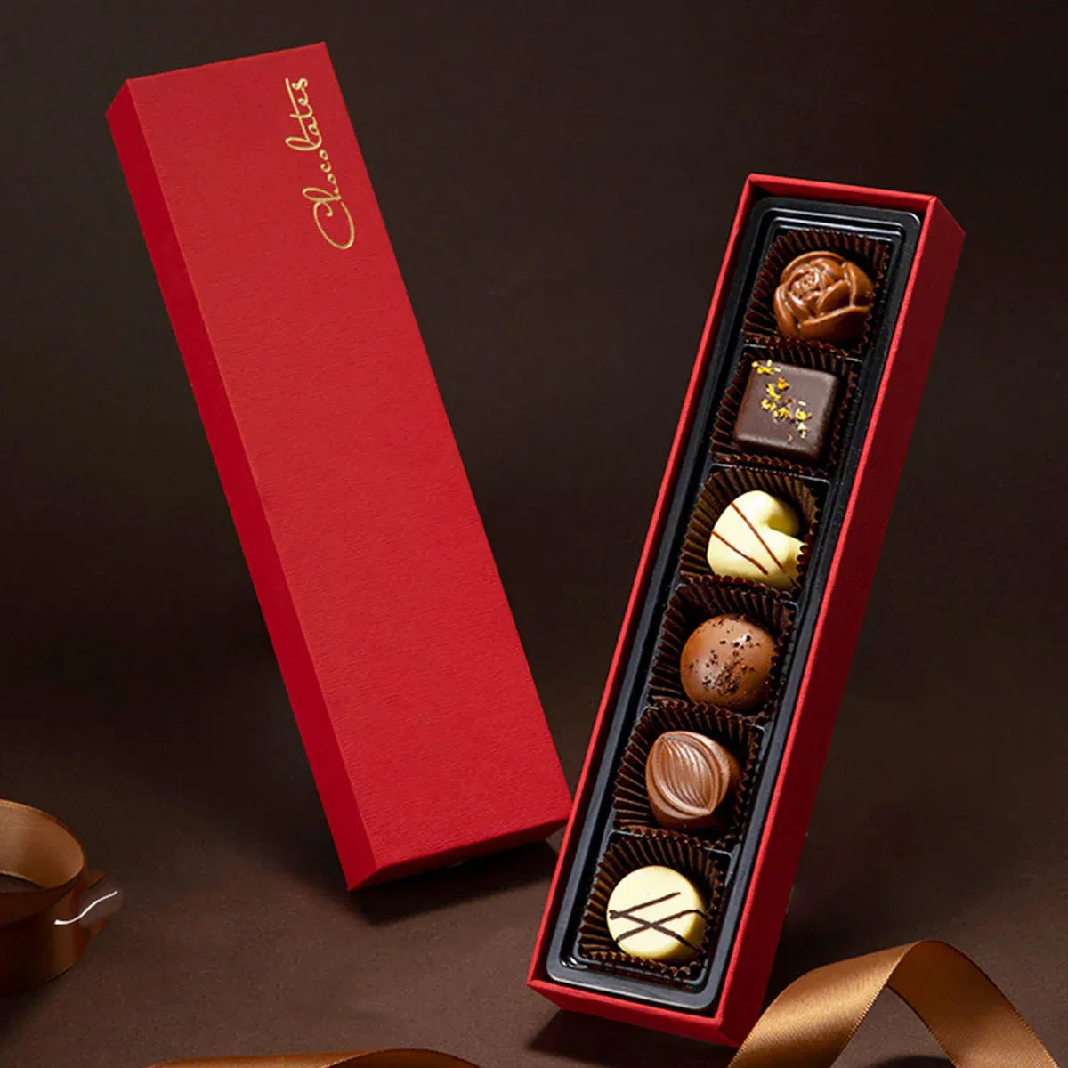 Gift Box Set 10pcs Star Heart Shaped Chocolate Packaging Boxes for Party Wedding - Red