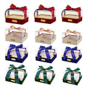 Acrylic Gift Box Clear Souvenir Display Case Bow Storage Container for Packaging - Red - L