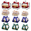 Acrylic Gift Box Clear Souvenir Display Case Bow Storage Container for Packaging - Red - L