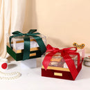 Acrylic Gift Box Clear Souvenir Display Case Bow Storage Container for Packaging - Red - L