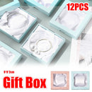 12Pcs Clear Window Jewelry Boxes Transparent Lid Display Case For Necklace Ring - Blue