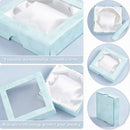 12Pcs Clear Window Jewelry Boxes Transparent Lid Display Case For Necklace Ring - Blue