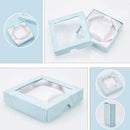 12Pcs Clear Window Jewelry Boxes Transparent Lid Display Case For Necklace Ring - Blue