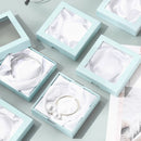 12Pcs Clear Window Jewelry Boxes Transparent Lid Display Case For Necklace Ring - Blue