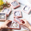 12Pcs Clear Window Jewelry Boxes Transparent Lid Display Case For Necklace Ring - Blue