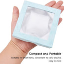 12Pcs Clear Window Jewelry Boxes Transparent Lid Display Case For Necklace Ring - Blue