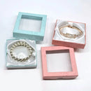 12Pcs Clear Window Jewelry Boxes Transparent Lid Display Case For Necklace Ring - Blue
