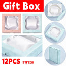 12Pcs Clear Window Jewelry Boxes Transparent Lid Display Case For Necklace Ring - Blue