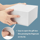 10Pcs Kraft Gift Boxes Set with Jute Rope 8x8x4 Inch Party Favour Packaging - White