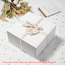 10Pcs Kraft Gift Boxes Set with Jute Rope 8x8x4 Inch Party Favour Packaging - White