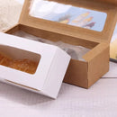 30 Pcs Kraft Paper Window Box Cardboard Gift Packaging Bakery Party Favour Box - White