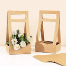 30PCS Flower Gift Packaging Boxes with Handle Durable Birthday Wedding Favors - White