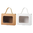 25Pcs Creative Window Gift Box Handle Cardboard Packaging Party Retail Box - White