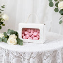 25Pcs Creative Window Gift Box Handle Cardboard Packaging Party Retail Box - White