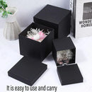 Square Gift Boxes 8pcs Empty Packaging Boxes for Favour Party Wedding Storage - Black-20x16.5cm