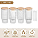 4PCS 11OZ Juice Cup with Lid and Straw Creative Glass Drink Cup for Home Office