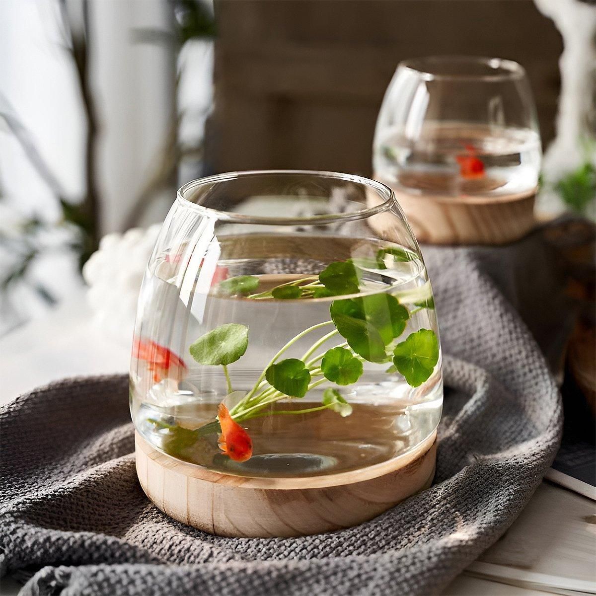 Japanese Style Small Glass Vases Fish Tank for Elegant Home Decor - L