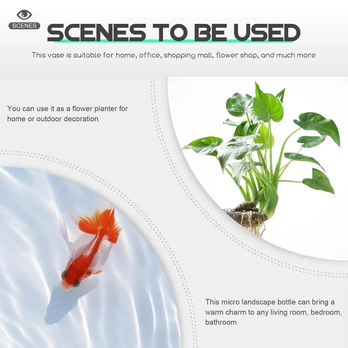 Japanese Style Small Glass Vases Fish Tank for Elegant Home Decor - L