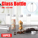 50PCS 20ml Silver Aluminum Lid Glass Storage Bottles Small Item Organiser Use